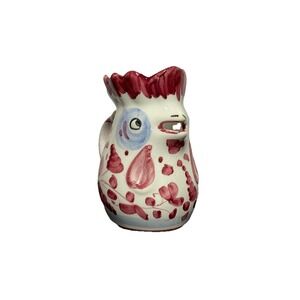 Italian Rooster Creamer By Deruta Pottery, Hand Painted, Made In Italy